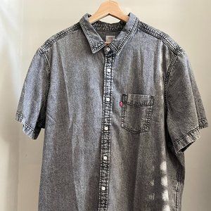 Levi's Short-Sleeve Button Down, Light Acid Black - Grey, XXL